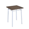 Contemporary Style Square Wood and Metal Bar Table Brown and Silver BM186922 - Benzara