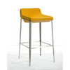 Fabric Upholstered Metal Bar Stool Yellow and Silver BM187437 - Benzara