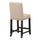 Fabric Upholstered Wooden Counter Height Stool with Nail head Trim Set of 2  Brown BM187613 - Benzara