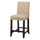 Fabric Upholstered Wooden Counter Height Stool with Nail head Trim Set of 2  Brown BM187613 - Benzara
