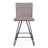 Metal Leather Upholstered Counter Height Stool with Hairpin Style Legs Taupe and Black BM187623 - Benzara