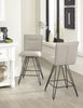 Metal Leather Upholstered Counter Height Stool with Hairpin Style Legs Taupe and Black BM187623 - Benzara