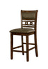 Leatherette Upholstered Solid Wood Counter Height Side Chair Brown Pack of Two BM188325 - Benzara
