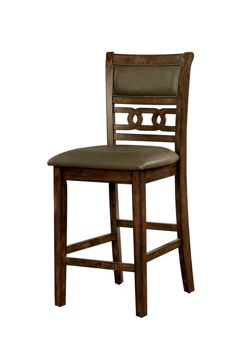 Leatherette Upholstered Solid Wood Counter Height Side Chair Brown Pack of Two BM188325 - Benzara