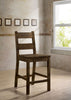 Rustic Style Solid Wood Counter Height Side Chair Brown Pack of Two BM188327 - Benzara