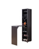 Wooden Wine Cabinet with Spacious Storage and Bar Table Red Cocoa Brown BM200684 - Benzara