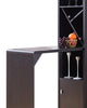 Wooden Wine Cabinet with Spacious Storage and Bar Table Red Cocoa Brown BM200684 - Benzara