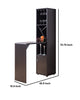 Wooden Wine Cabinet with Spacious Storage and Bar Table Red Cocoa Brown BM200684 - Benzara