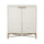Honeycomb Design 2 Door Bar Cabinet with Metal Legs White BM206689 - Benzara