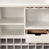 Honeycomb Design 2 Door Bar Cabinet with Metal Legs White BM206689 - Benzara