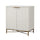 Honeycomb Design 2 Door Bar Cabinet with Metal Legs White BM206689 - Benzara