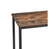 Wood and Metal Frame Bar Counter with 3 Shelves Rustic Brown and Black BM217106 - Benzara