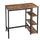 Wood and Metal Frame Bar Counter with 3 Shelves Rustic Brown and Black BM217106 - Benzara