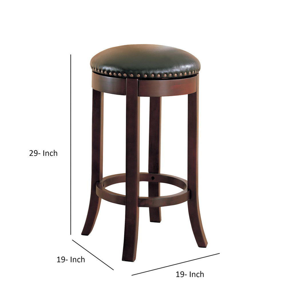 Contemporary 29 in. Swivel Bar Stool with Upholstered Seat brown Set of 2 BM68988 - Benzara