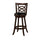 29 in. Swivel Bar Stool with Upholstered Seat Black And Brown Set of 2 BM69024 - Benzara