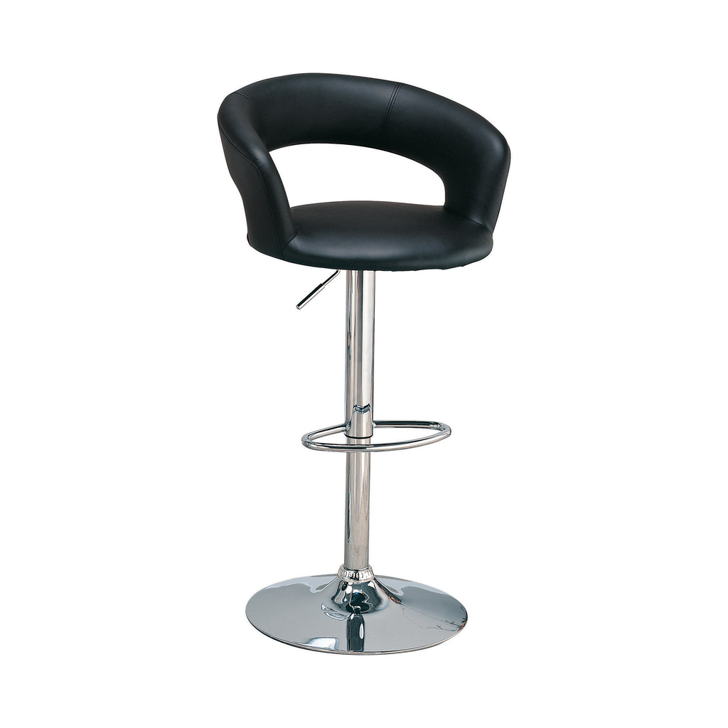 Contemporary Faux Leather Bar Stool Black BM69362 - Benzara