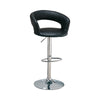 Contemporary Faux Leather Bar Stool Black BM69362 - Benzara