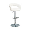 Contemporary Faux Leather Bar Stool White BM69363 - Benzara