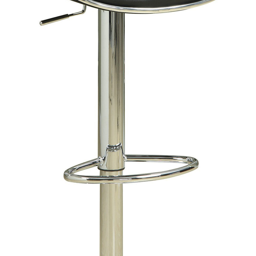 Swivel Adjustable Bar Stool Black Set of 2 BM69369 - Benzara