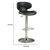 Swivel Adjustable Bar Stool Black Set of 2 BM69369 - Benzara
