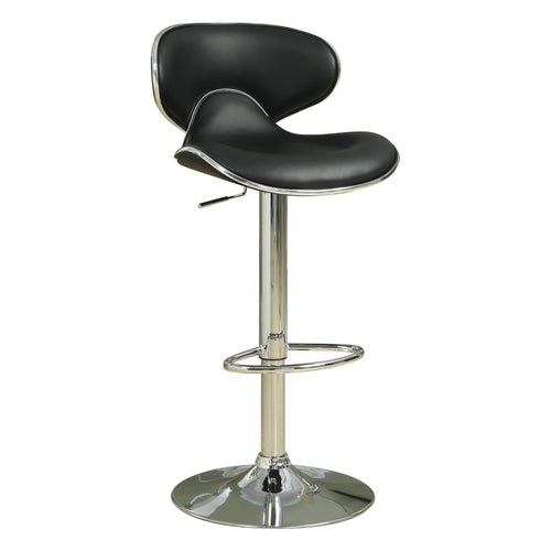 Swivel Adjustable Bar Stool Black Set of 2 BM69369 - Benzara