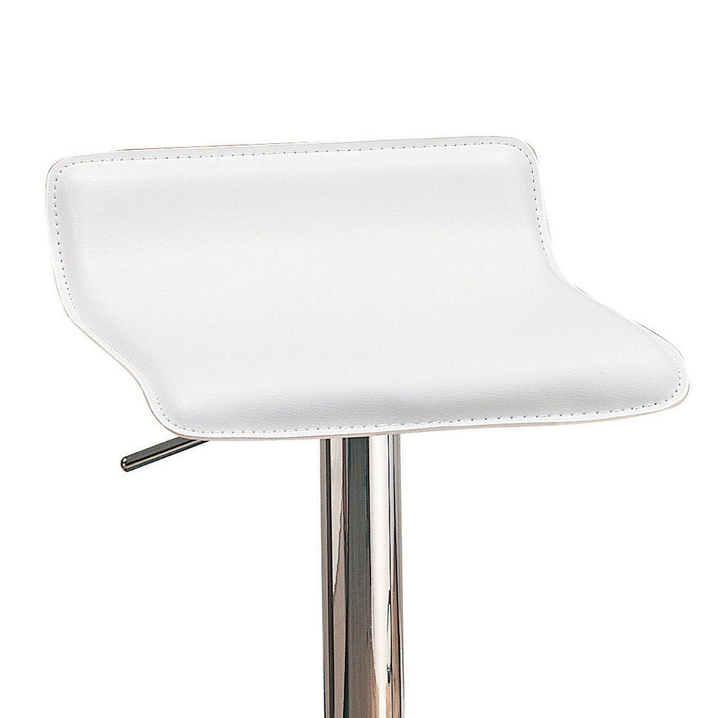Contemporary Backless Seat Bar Stool White Set of 2 BM69373 - Benzara