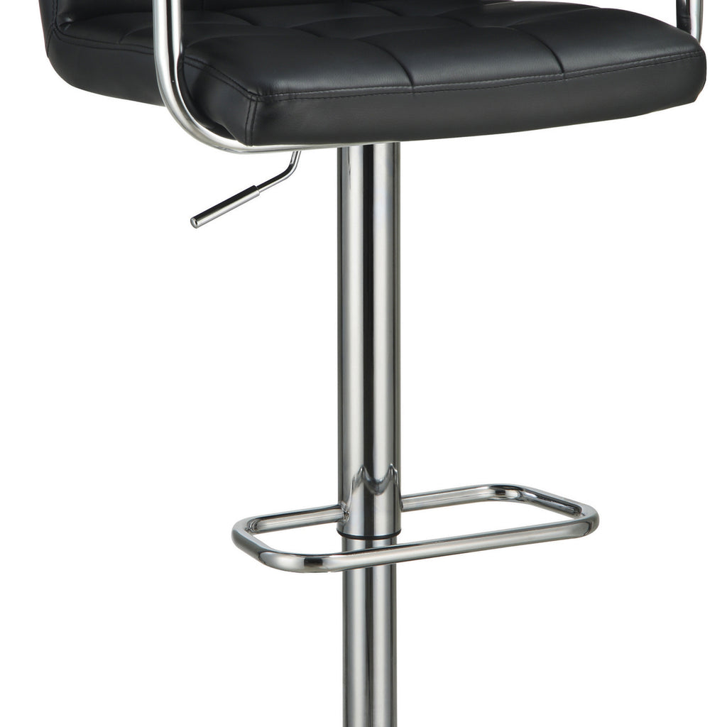 Grid Adjustable Swiveling Bar Stool Black BM69390 - Benzara