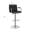 Grid Adjustable Swiveling Bar Stool Black BM69390 - Benzara