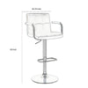 Grid Adjustable Swiveling Bar Stool Grey BM69391 - Benzara