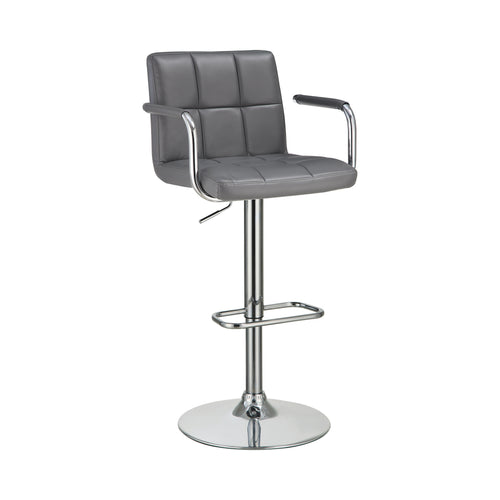 Grid Adjustable Swiveling Bar Stool Grey BM69391 - Benzara