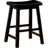 Wooden Casual Counter Height Stool Dark Brown Set of 2 BM69425 - Benzara