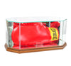 Octagon Glass Full Size Boxing Glove Display Case with Walnut Moulding