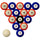BOISE STATE SCHOOL COLOR NUMBERED BILLIARD BALL SET BLUE SOLID/ORANGE STRIPE - BSTBBS200N