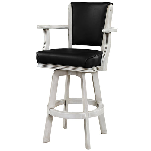 SWIVEL BARSTOOL WITH ARMS-ANTIQUE WHITE