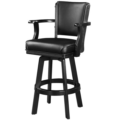 SWIVEL BARSTOOL WITH ARMS-BLACK