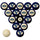 BRIGHAM YOUNG SCHOOL COLOR NUMBERED BILLIARD BALL SET BLUE SOLID/BLUE STRIPE - BYUBBS100N