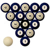 BRIGHAM YOUNG SCHOOL COLOR NUMBERED BILLIARD BALL SET BLUE SOLID/BLUE STRIPE - BYUBBS100N