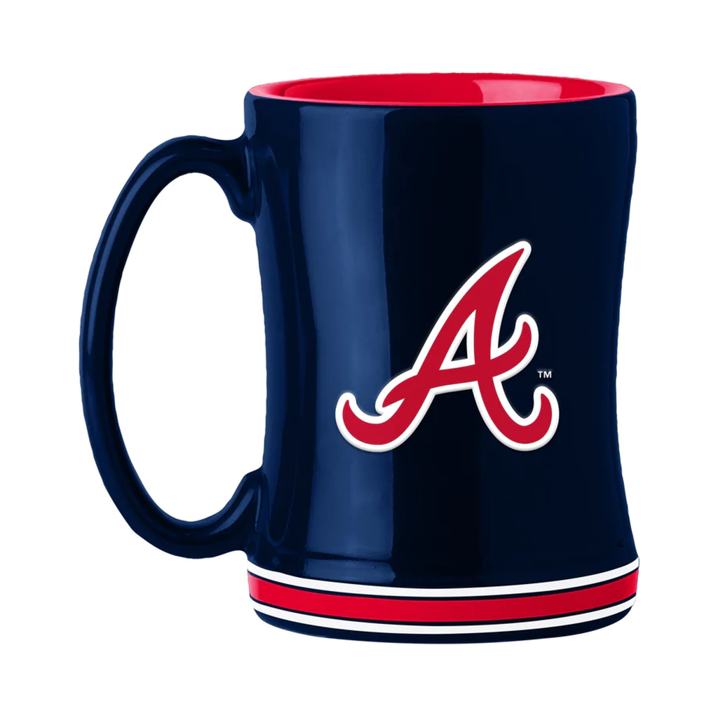 Atlanta Braves Coffee Mug 14oz Sculpted Relief Team Color - Logo Brands