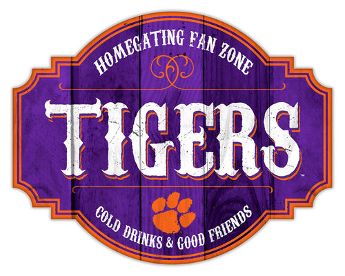 Clemson Tigers Sign Wood 12 Inch Homegating Tavern - Fan Creations
