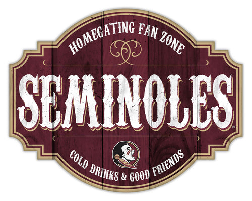 Florida State Seminoles Sign Wood 12 Inch Homegating Tavern - Fan Creations