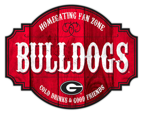 Georgia Bulldogs Sign Wood 12 Inch Homegating Tavern - Fan Creations