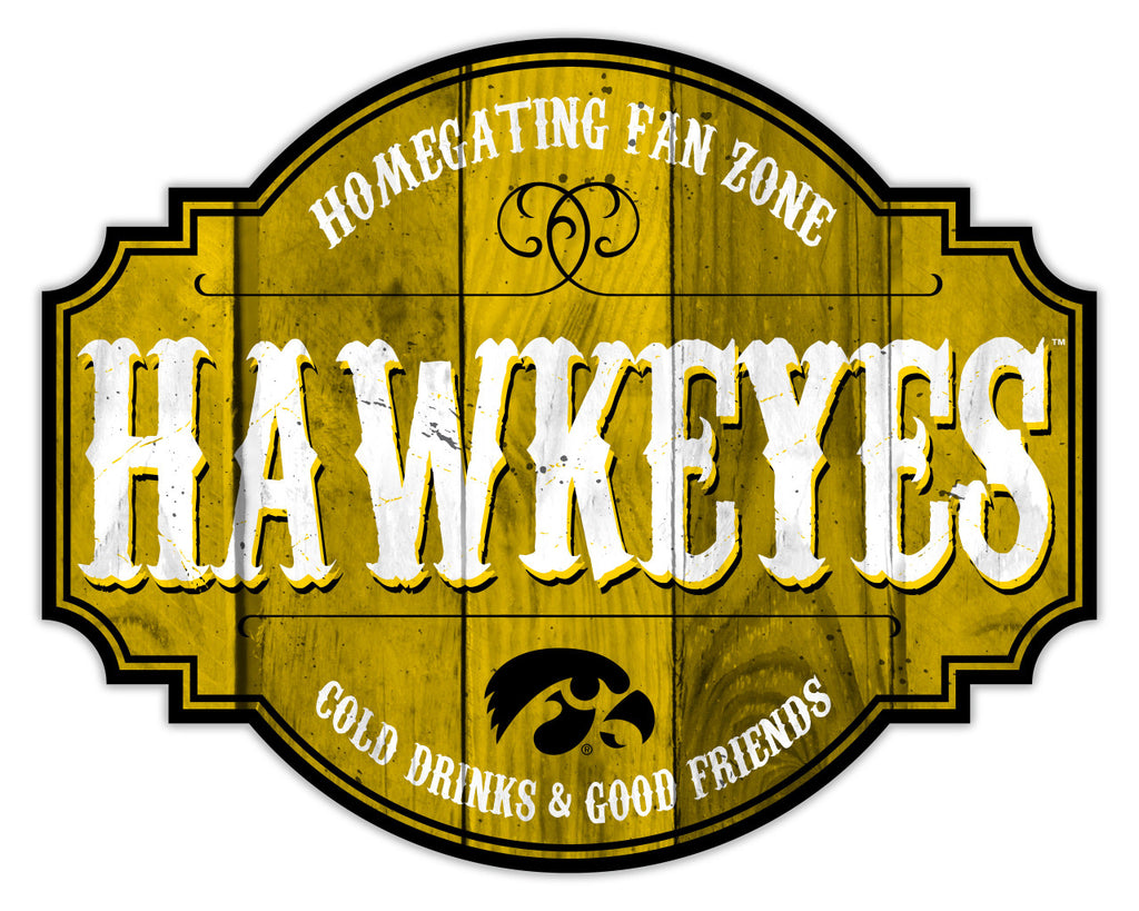 Iowa Hawkeyes Sign Wood 12 Inch Homegating Tavern - Fan Creations