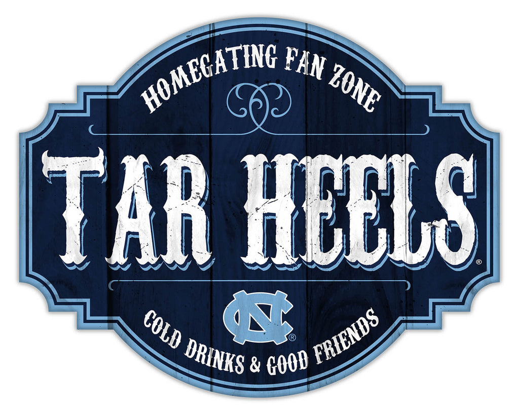 North Carolina Tar Heels Sign Wood 12 Inch Homegating Tavern - Fan Creations