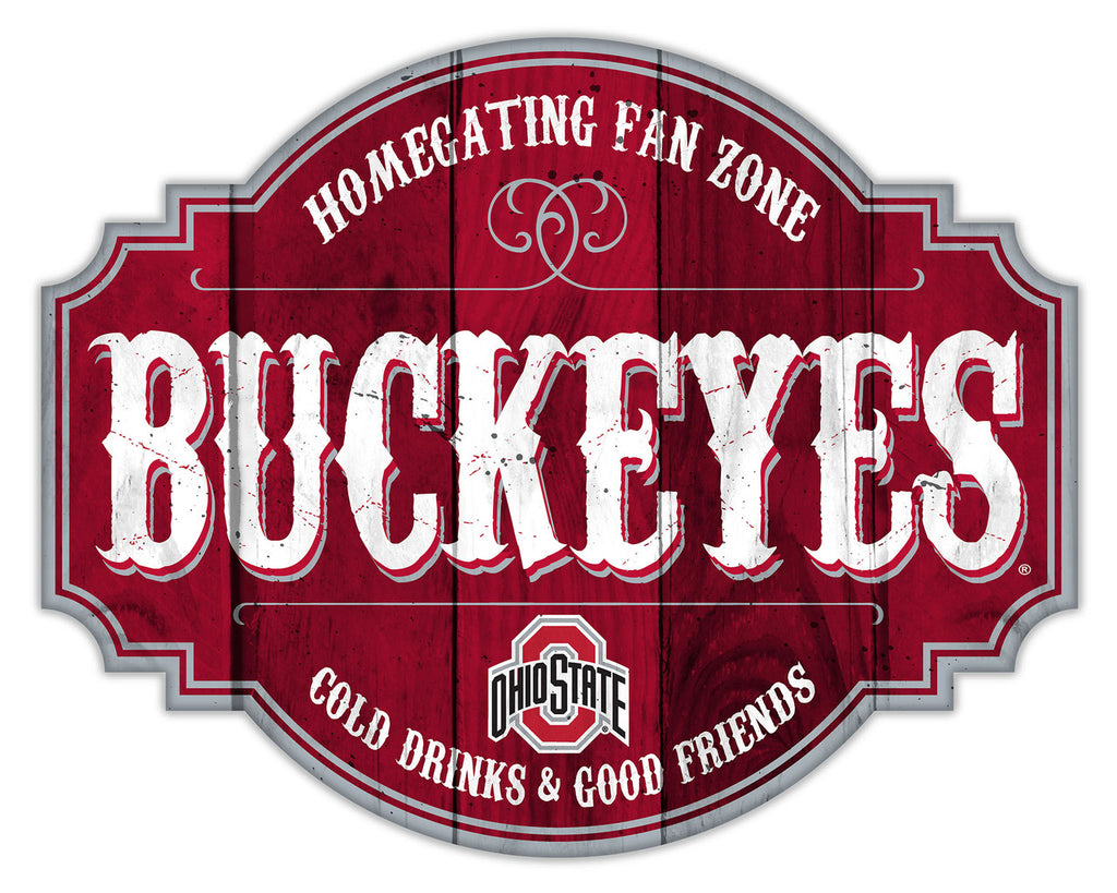 Ohio State Buckeyes Sign Wood 12 Inch Homegating Tavern - Fan Creations