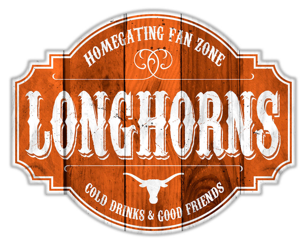 Texas Longhorns Sign Wood 12 Inch Homegating Tavern - Fan Creations