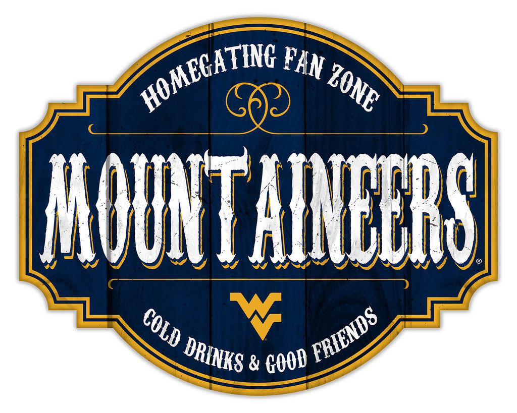 West Virginia Mountaineers Sign Wood 12 Inch Homegating Tavern - Fan Creations