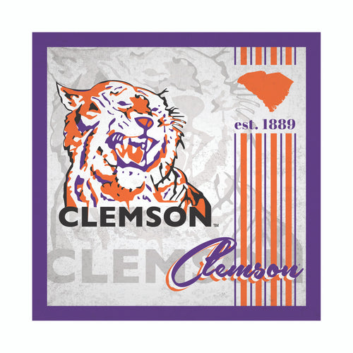 Clemson Tigers Sign Wood 10x10 Album Design - Fan Creations