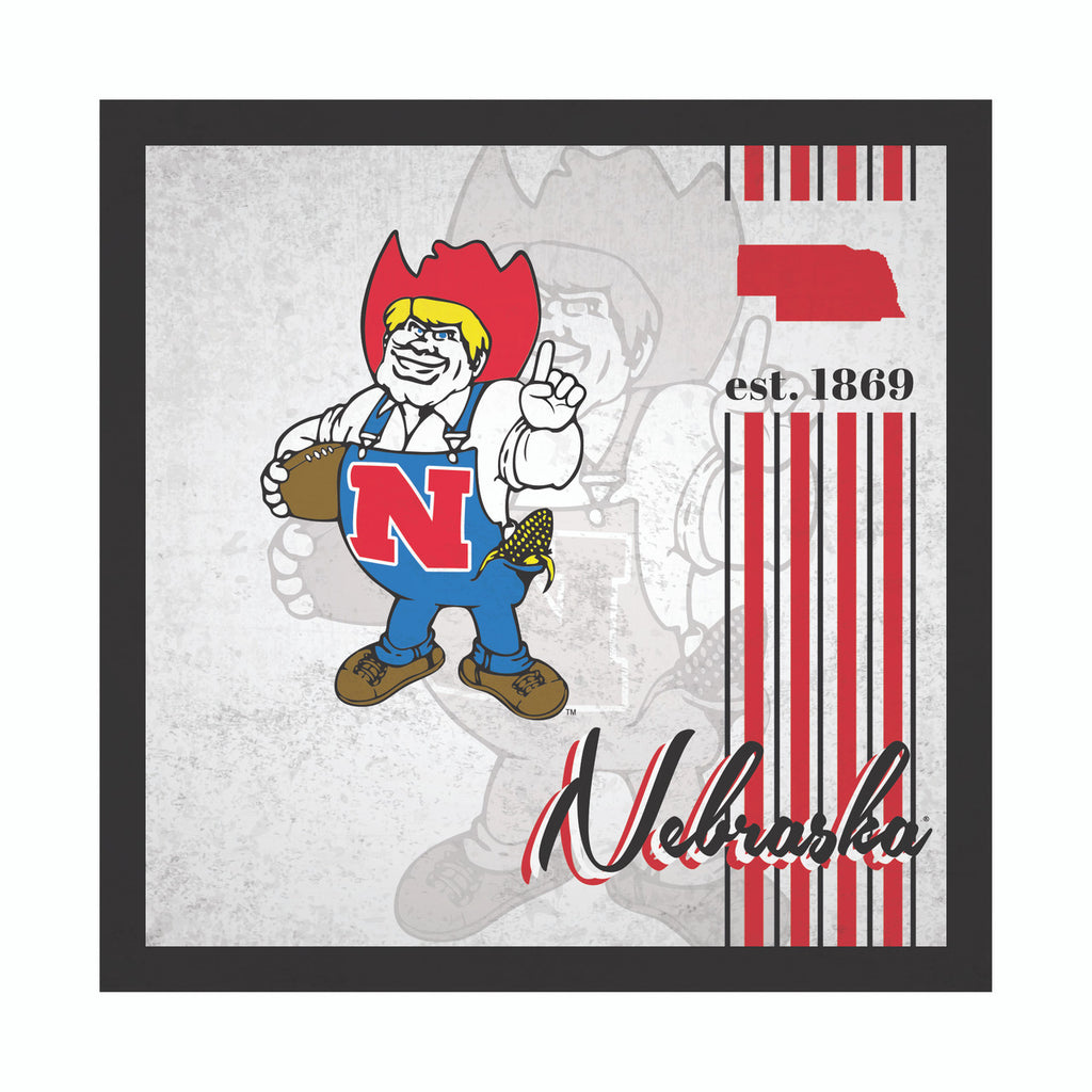 Nebraska Cornhuskers Sign Wood 10x10 Album Design - Fan Creations