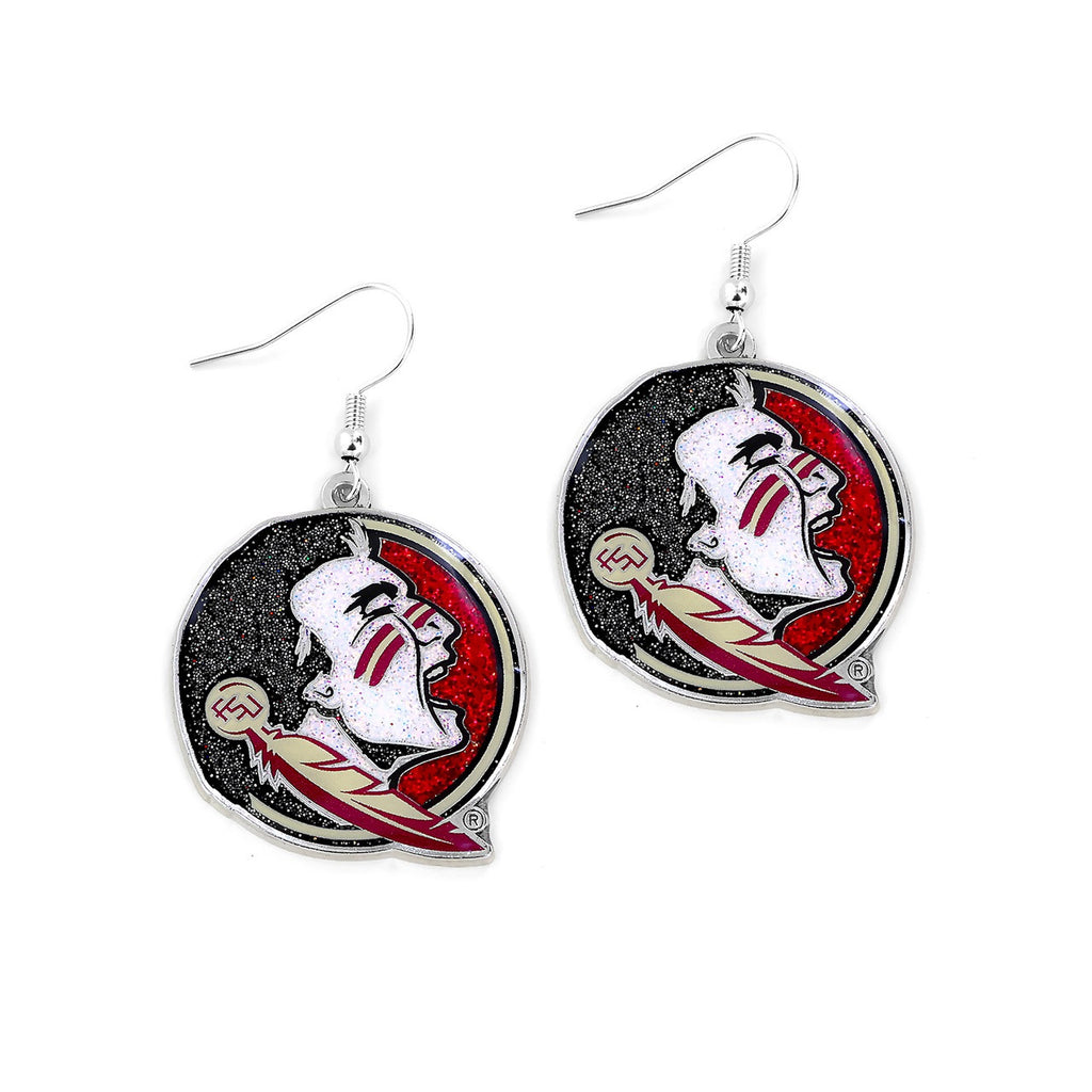 Florida State Seminoles Earrings Glitter Dazzle - Aminco