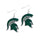 Michagan State Spartans Earrings Glitter Dazzle - Aminco